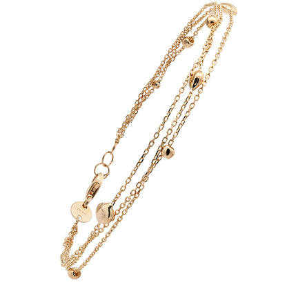 Goldkette 3-reihig mit Elementchen   echt 585-14 Karat Gold