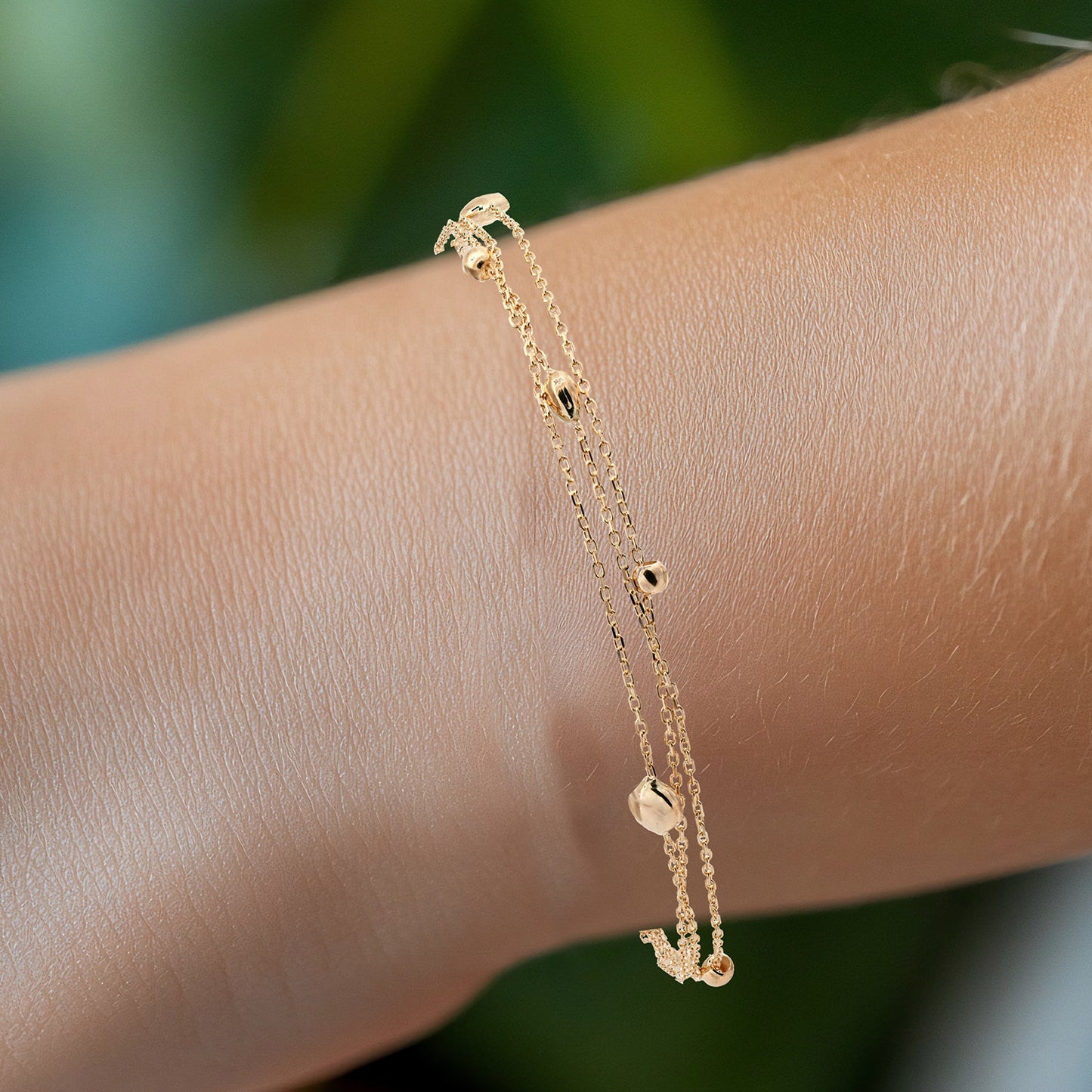 Goldkette 3-reihig mit Elementchen   echt 585-14 Karat Gold