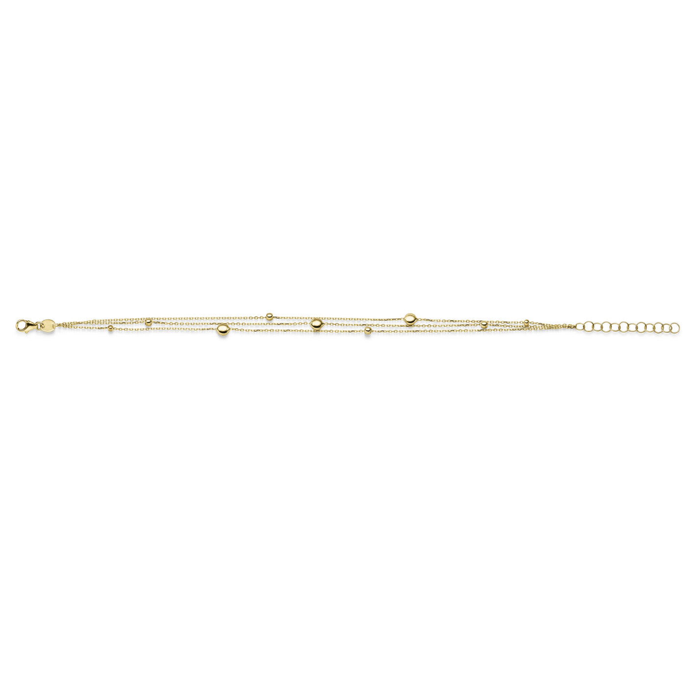 Goldkette 3-reihig mit Elementchen   echt 585-14 Karat Gold