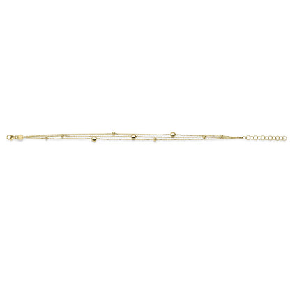 Goldkette 3-reihig mit Elementchen   echt 585-14 Karat Gold