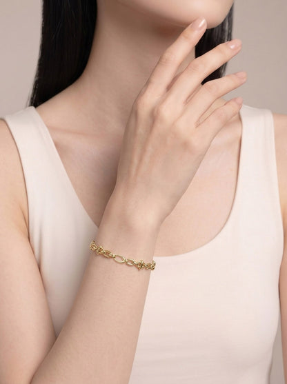 Goldkette Phantasie Armkette Goldarmband 12 mm 585 - 14 Karat Gold
