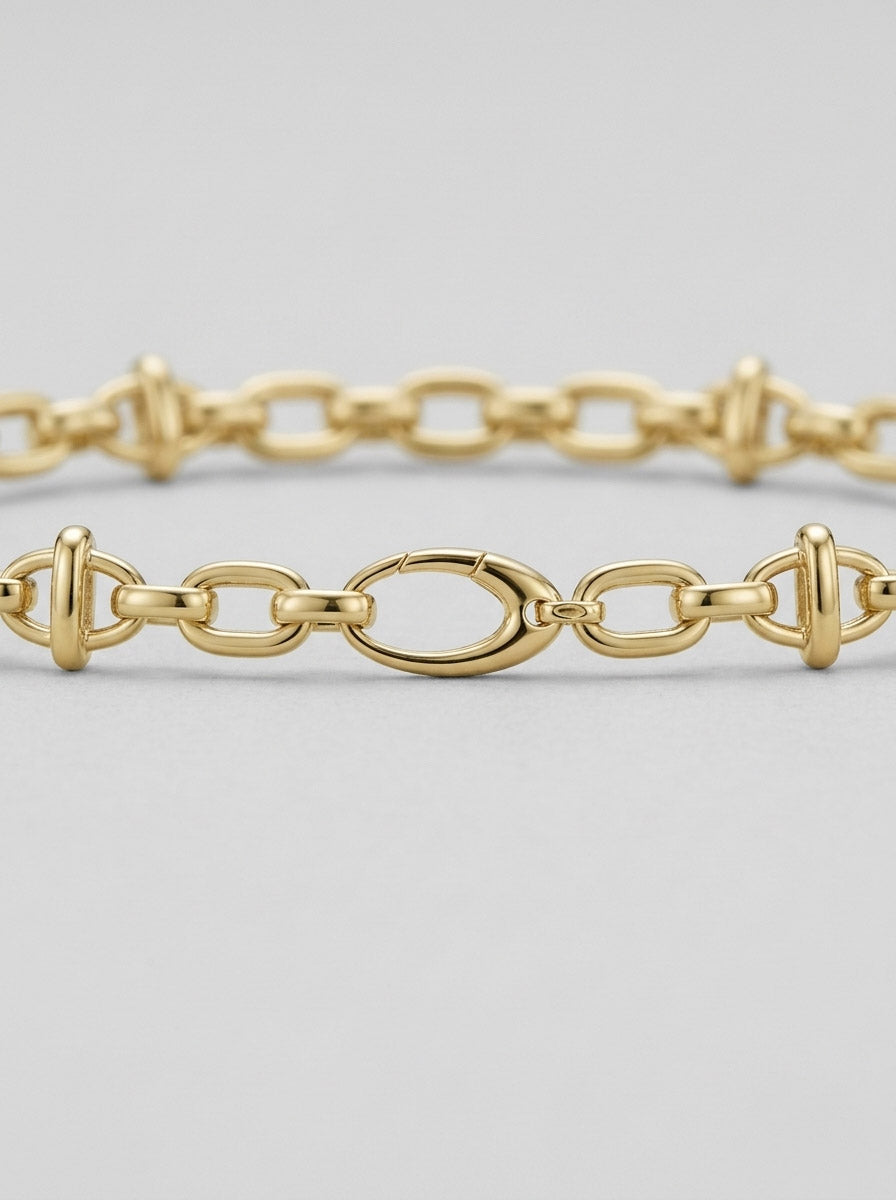 Goldkette Phantasie Armkette Goldarmband 12 mm 585 - 14 Karat Gold