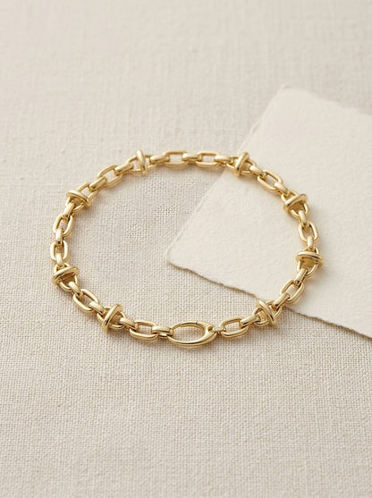 Goldkette Phantasie Armkette Goldarmband 12 mm 585 - 14 Karat Gold