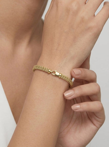 Goldkette Kordelkette Goldarmband 5,0 mm halbmassiv 585-14 Karat Gold