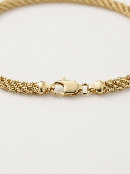 Goldkette Kordelkette Goldarmband 5,0 mm halbmassiv 585-14 Karat Gold