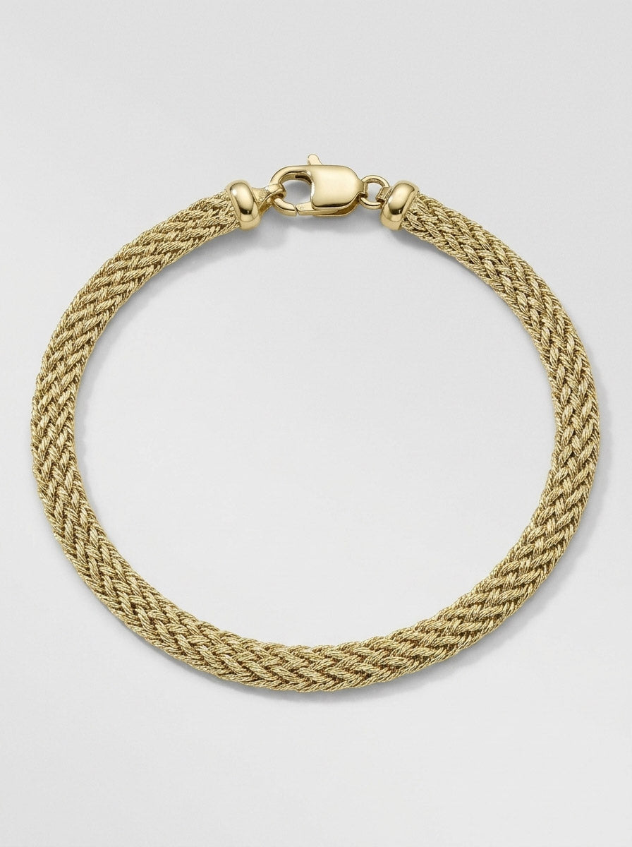 Goldkette Kordelkette Goldarmband 5,0 mm halbmassiv 585-14 Karat Gold