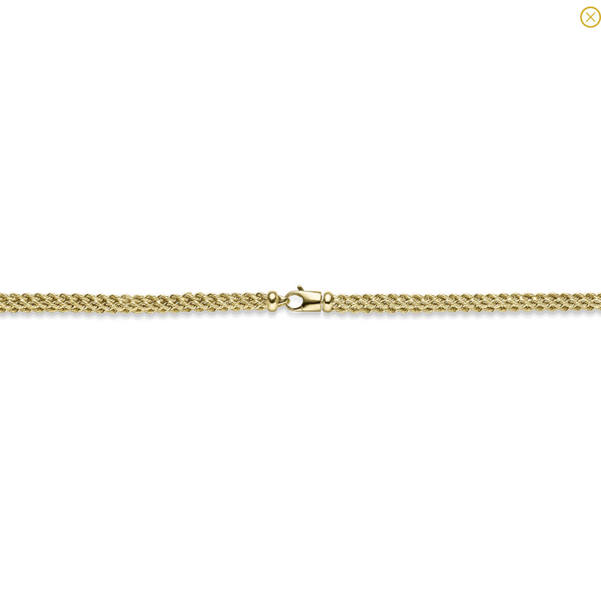 Goldkette Kordelkette Goldarmband 5,0 mm halbmassiv 585-14 Karat Gold
