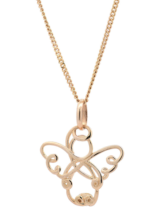 Halskette Anhänger Engelchen mit 1,1 mm Goldkette 585-14 Karat Gold