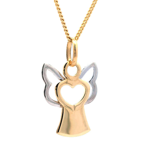 Anhänger Engelchen 585 14 Karat Gold mit massiver Goldkette 1,1 mm 585
