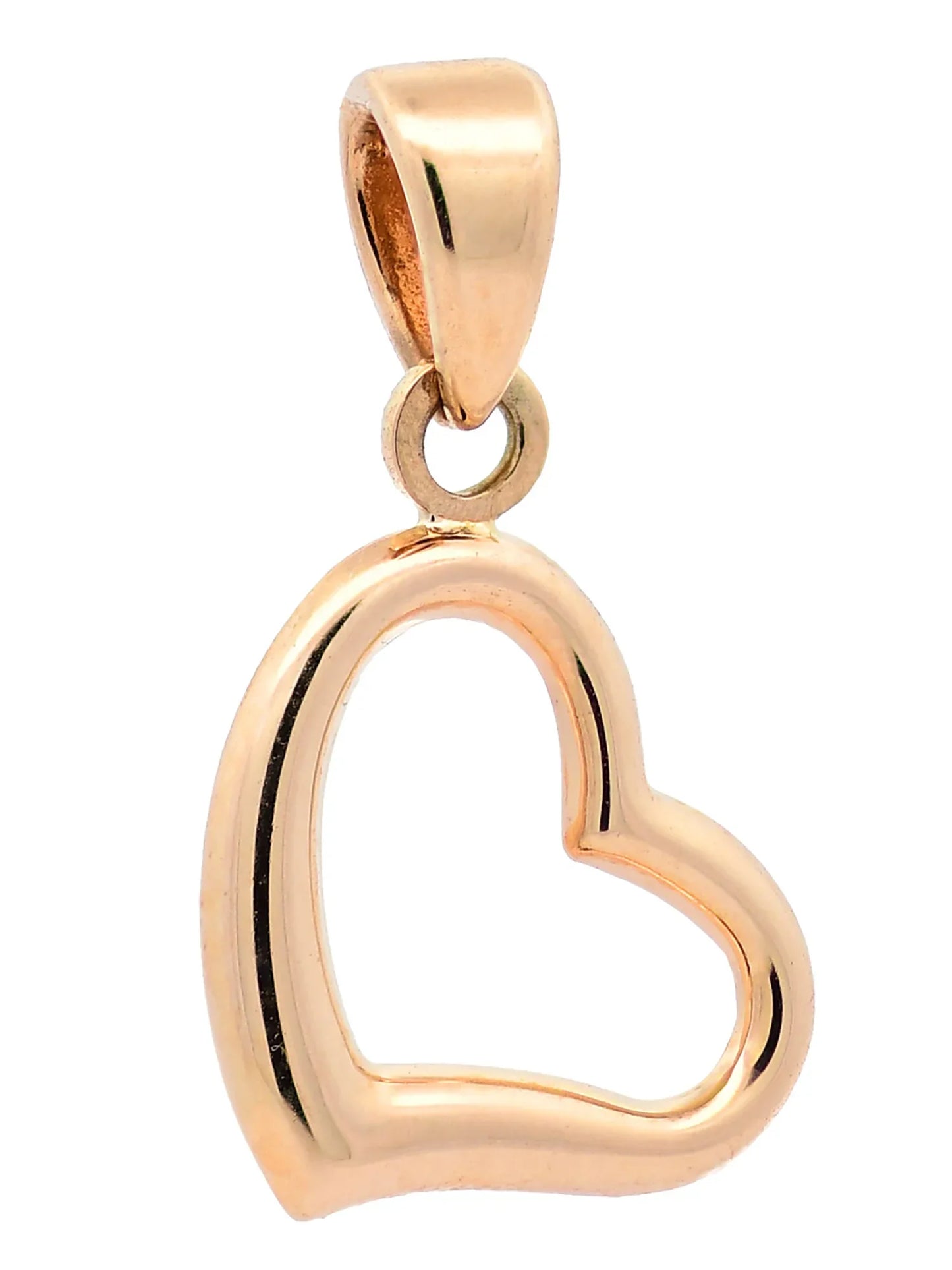 Halskette Anhänger Herzchen mit 1,1 mm Goldkette 585-14 Karat Gold