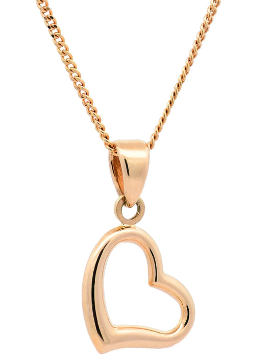 Halskette Anhänger Herzchen mit 1,1 mm Goldkette 585-14 Karat Gold