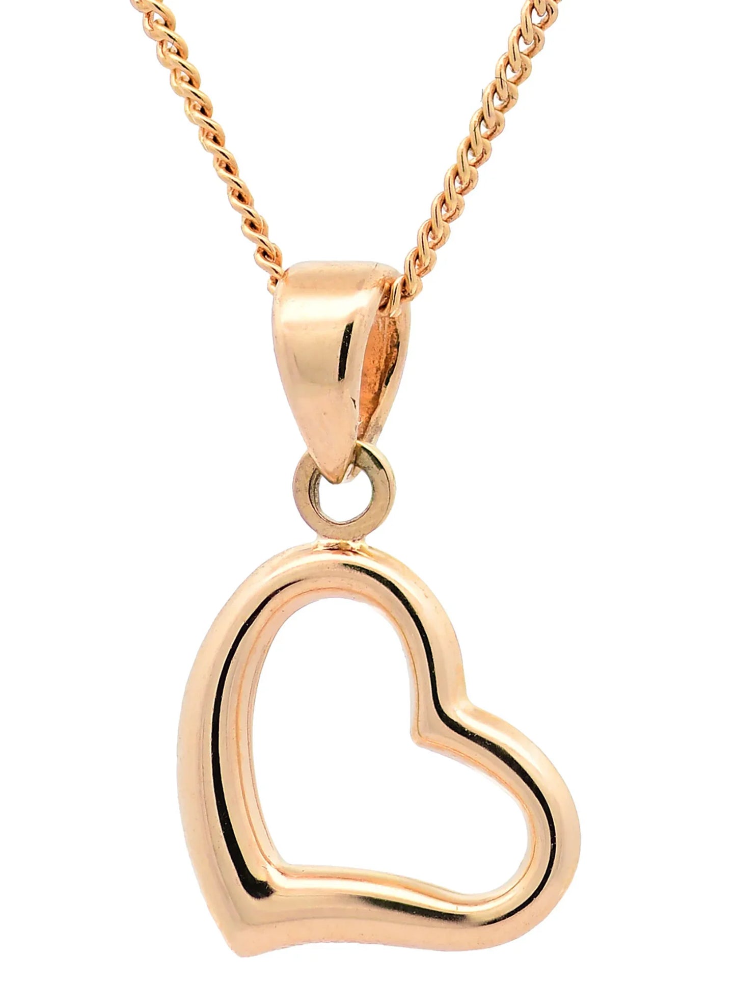 Halskette Anhänger Herzchen mit 1,1 mm Goldkette 585-14 Karat Gold