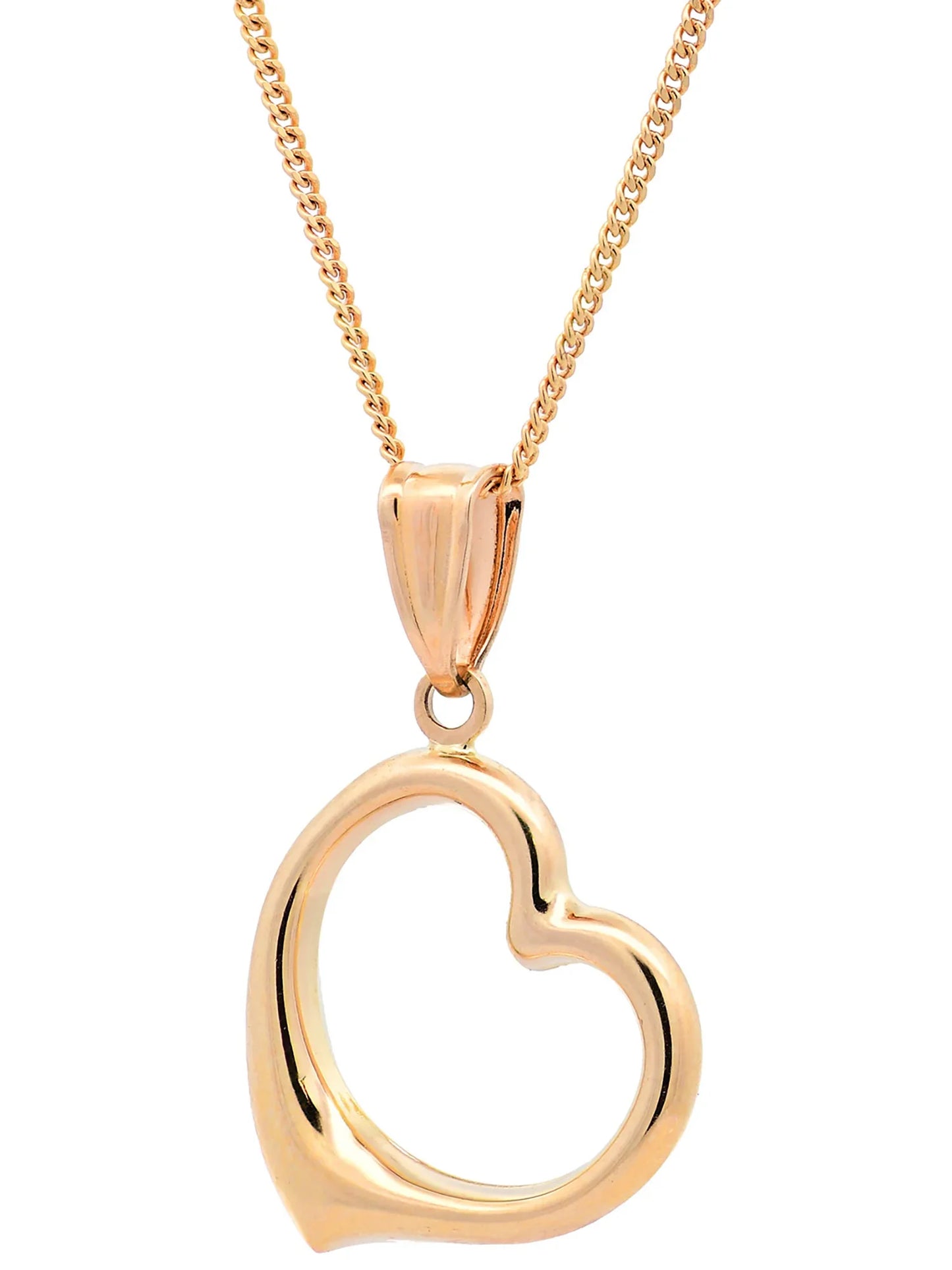 Anhänger Herz 585 Gold mit massiver Goldkette 1,1 mm