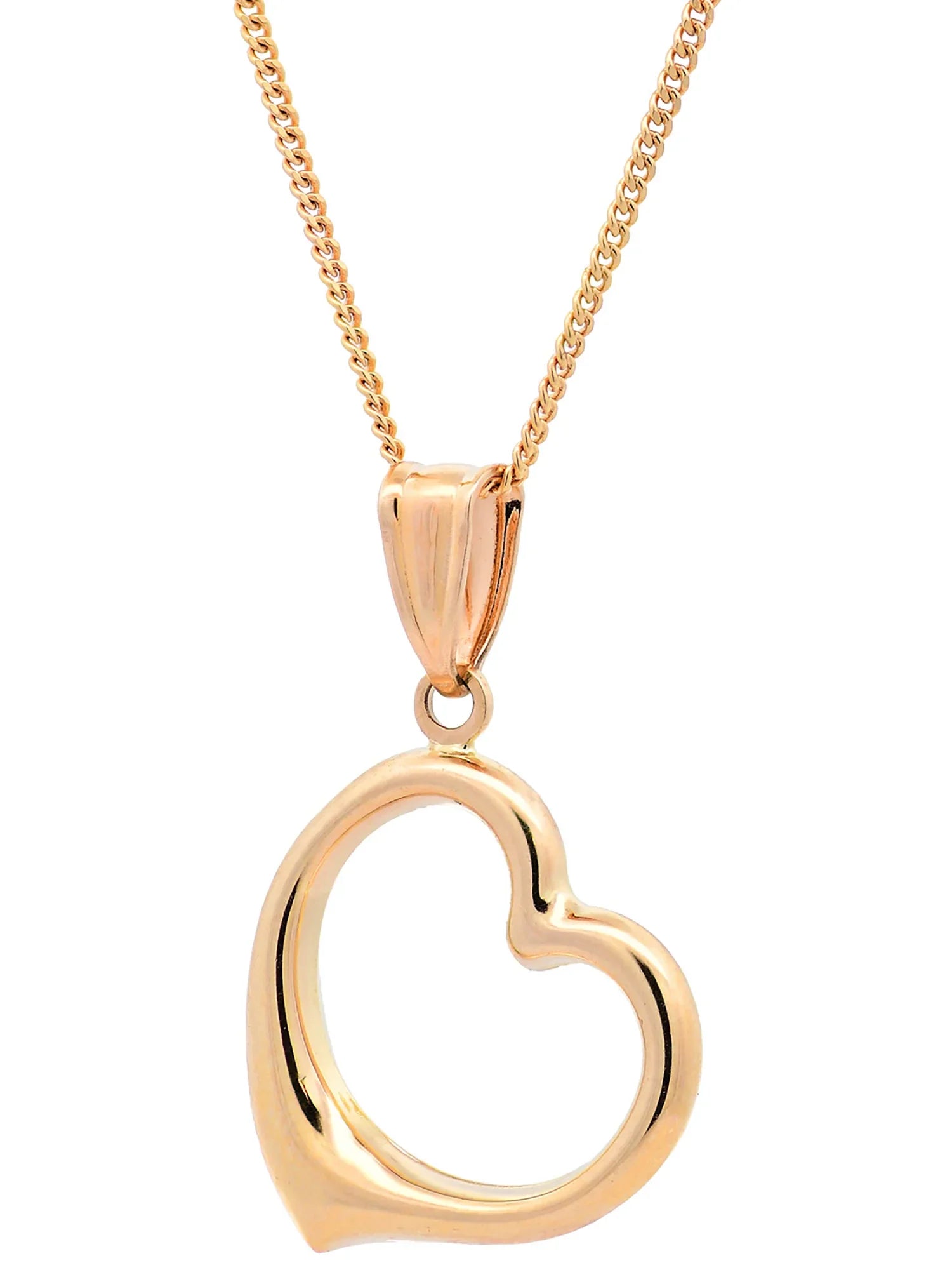 Anhänger Herz 585 Gold mit massiver Goldkette 1,1 mm