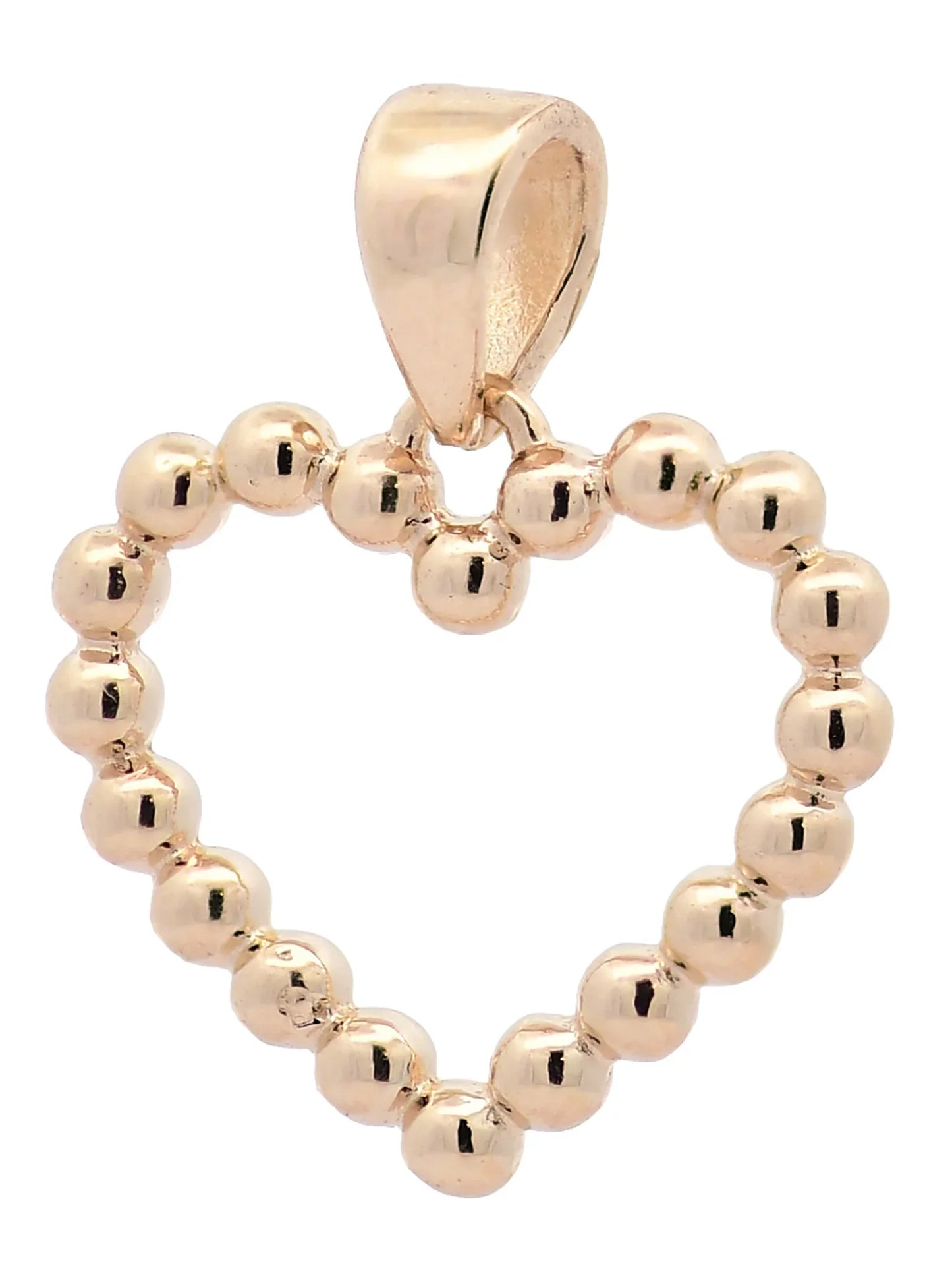 Anhänger Kügelchen Herz mit 1,1 mm Goldkette 585-14 Karat Gold