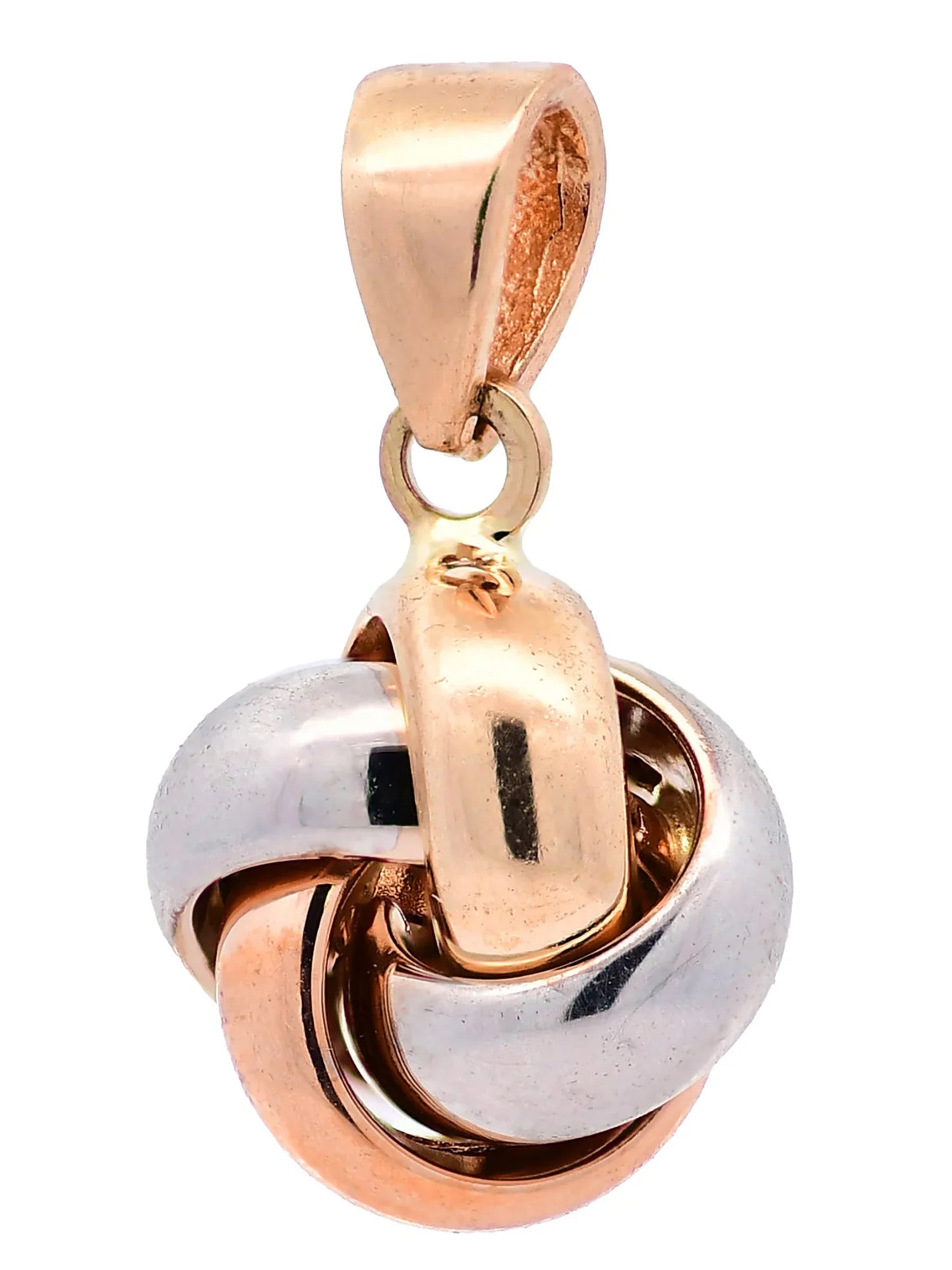 Halskette Anhänger Knoten mit 1,1 mm Goldkette 585-14 Karat Gold