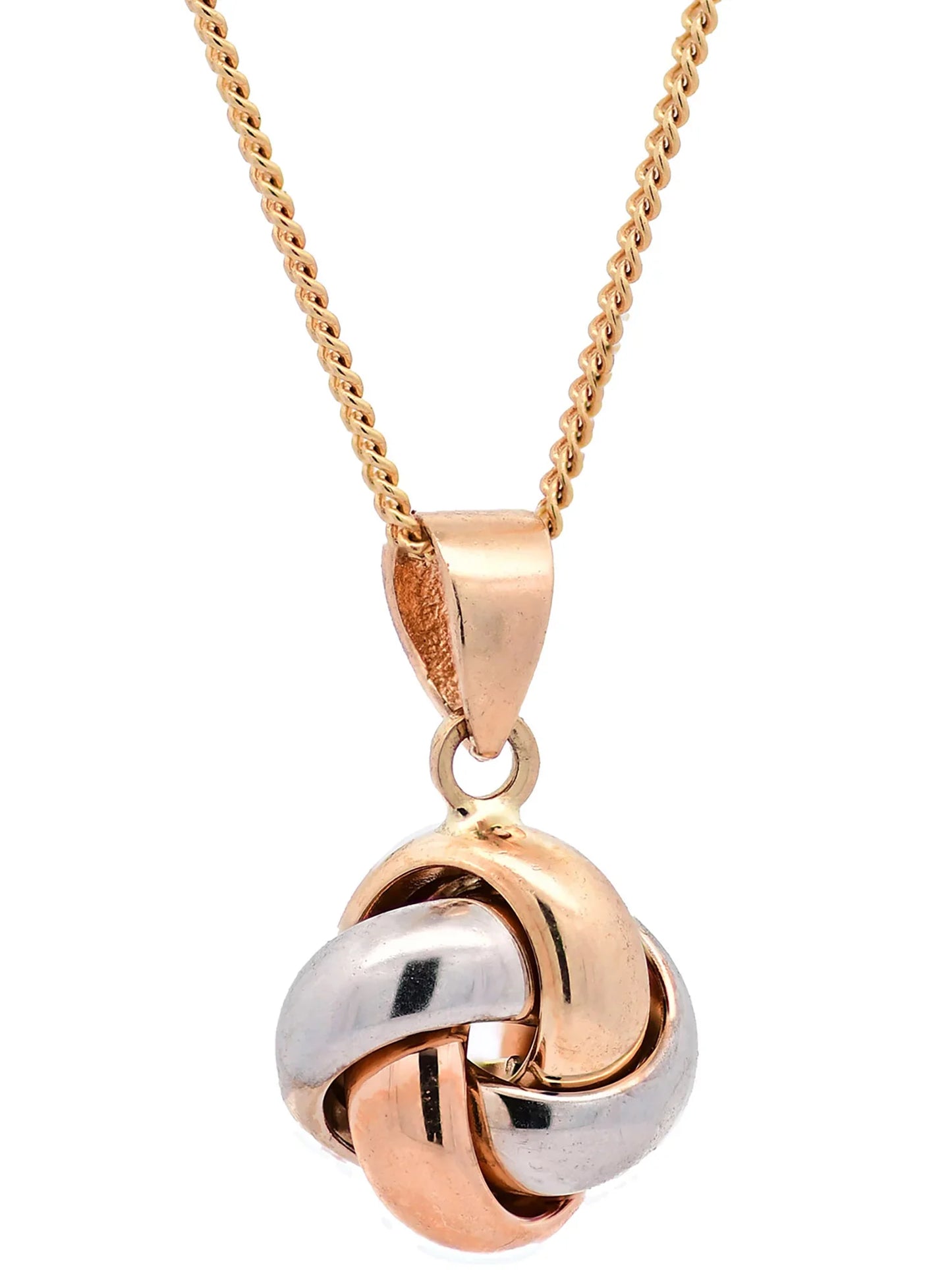 Halskette Anhänger Knoten mit 1,1 mm Goldkette 585-14 Karat Gold