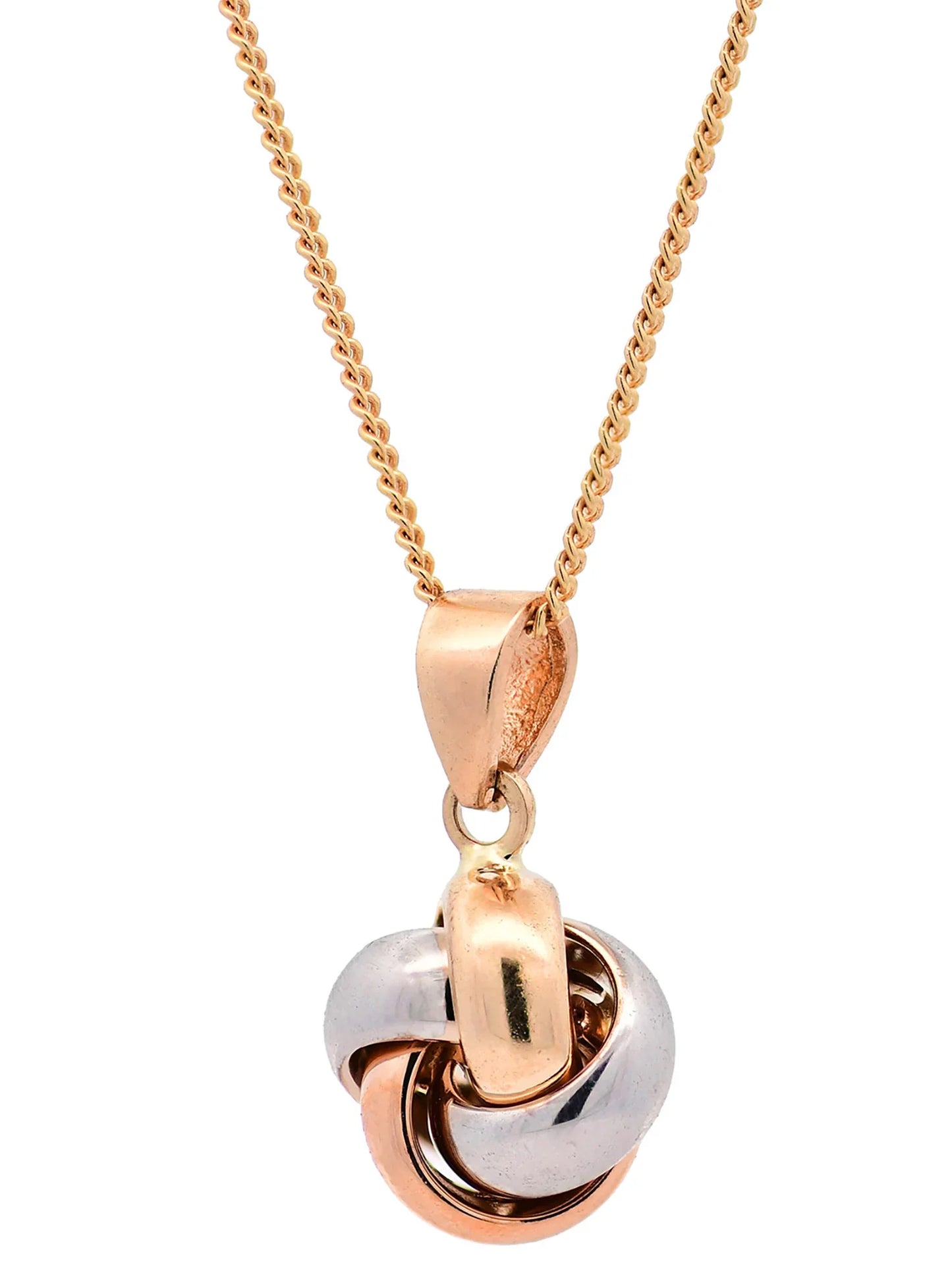 Halskette Anhänger Knoten mit 1,1 mm Goldkette 585-14 Karat Gold