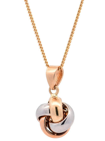 Halskette Anhänger Knoten mit 1,1 mm Goldkette 585-14 Karat Gold
