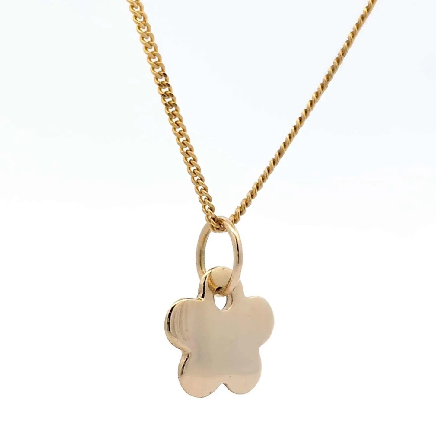 Anhänger Blume 585 14 Karat Gold mit massiver Goldkette 1,1 mm 585-14
