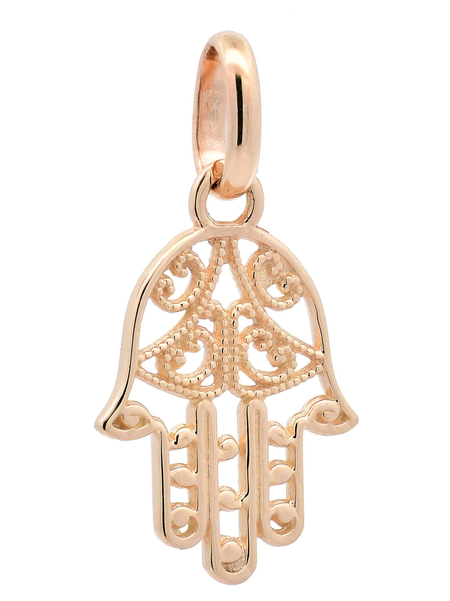 Halskette Anhänger Fatimas Hand mit 1,1 mm Goldkette 585-14 Karat Gold
