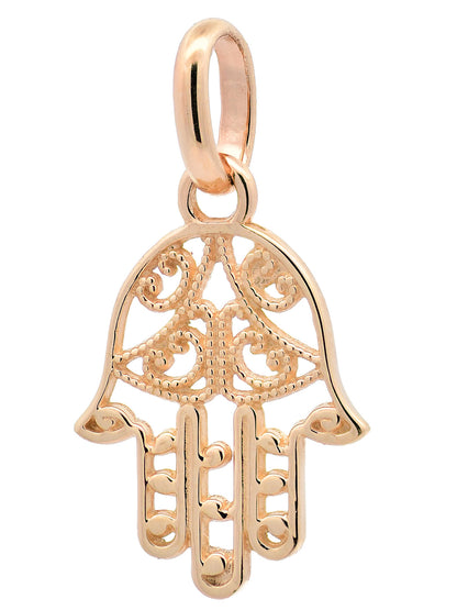 Halskette Anhänger Fatimas Hand mit 1,1 mm Goldkette 585-14 Karat Gold