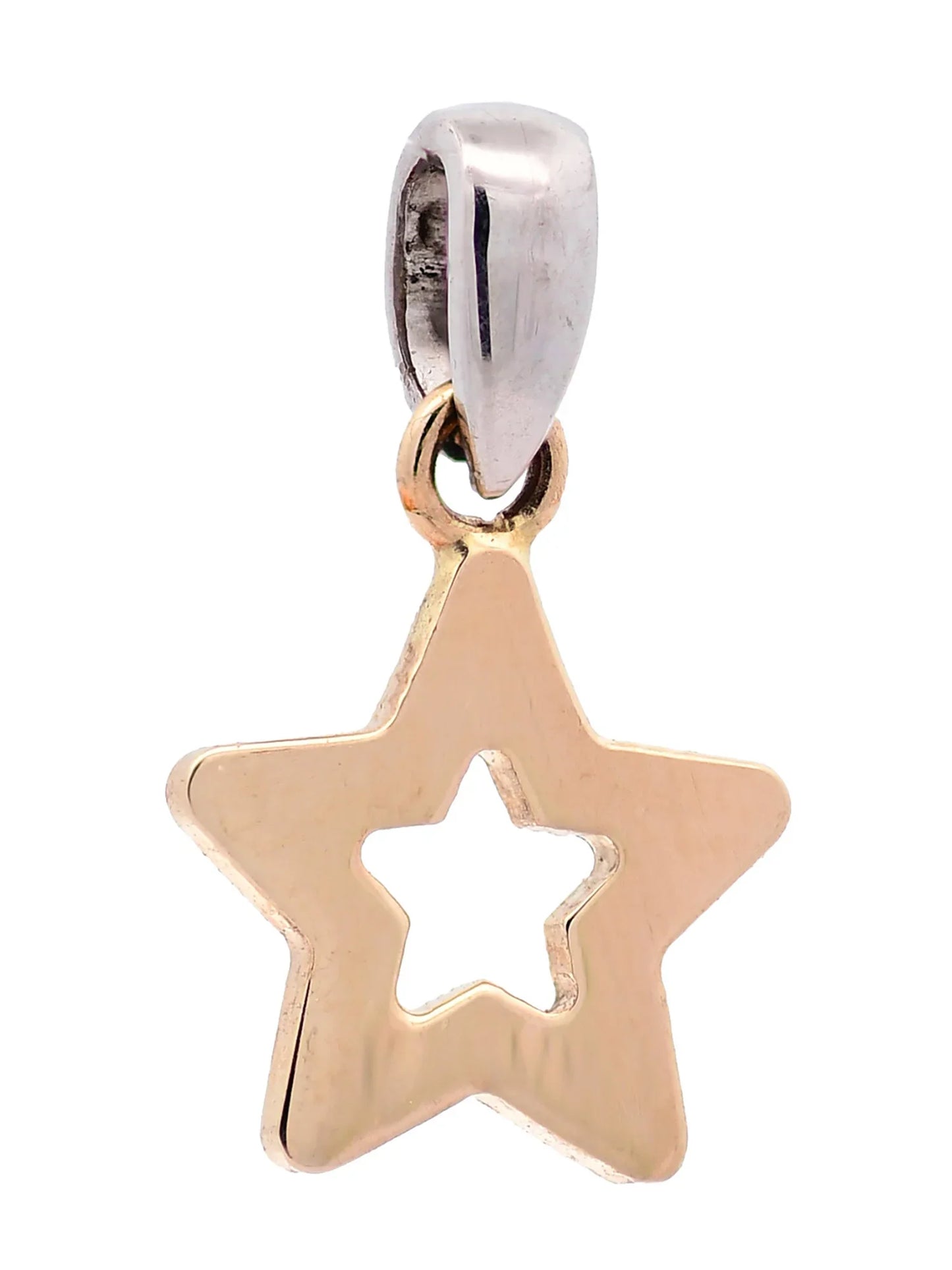 Halskette Anhänger Sternchen mit 1,1 mm Goldkette 585-14 Karat Gold