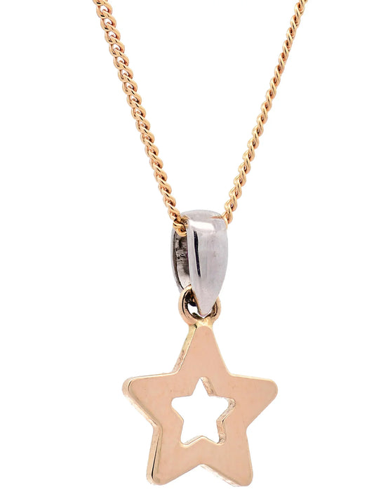 Halskette Anhänger Sternchen mit 1,1 mm Goldkette 585-14 Karat Gold