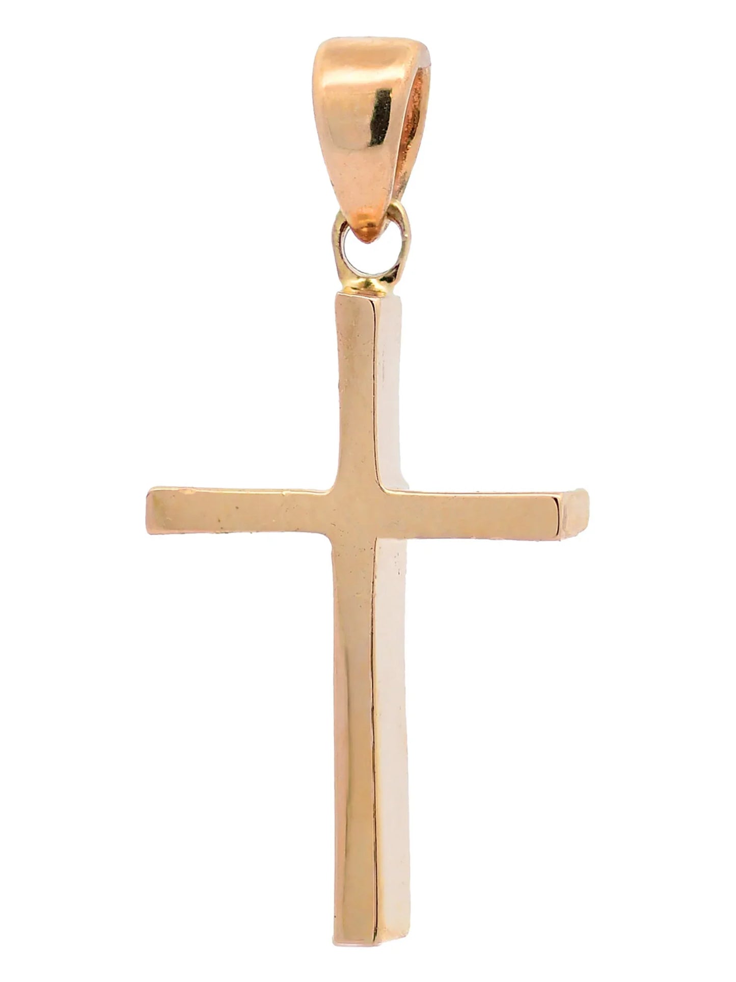 Halskette Anhänger Kreuz mit 1,1 mm Goldkette 585-14 Karat Gold