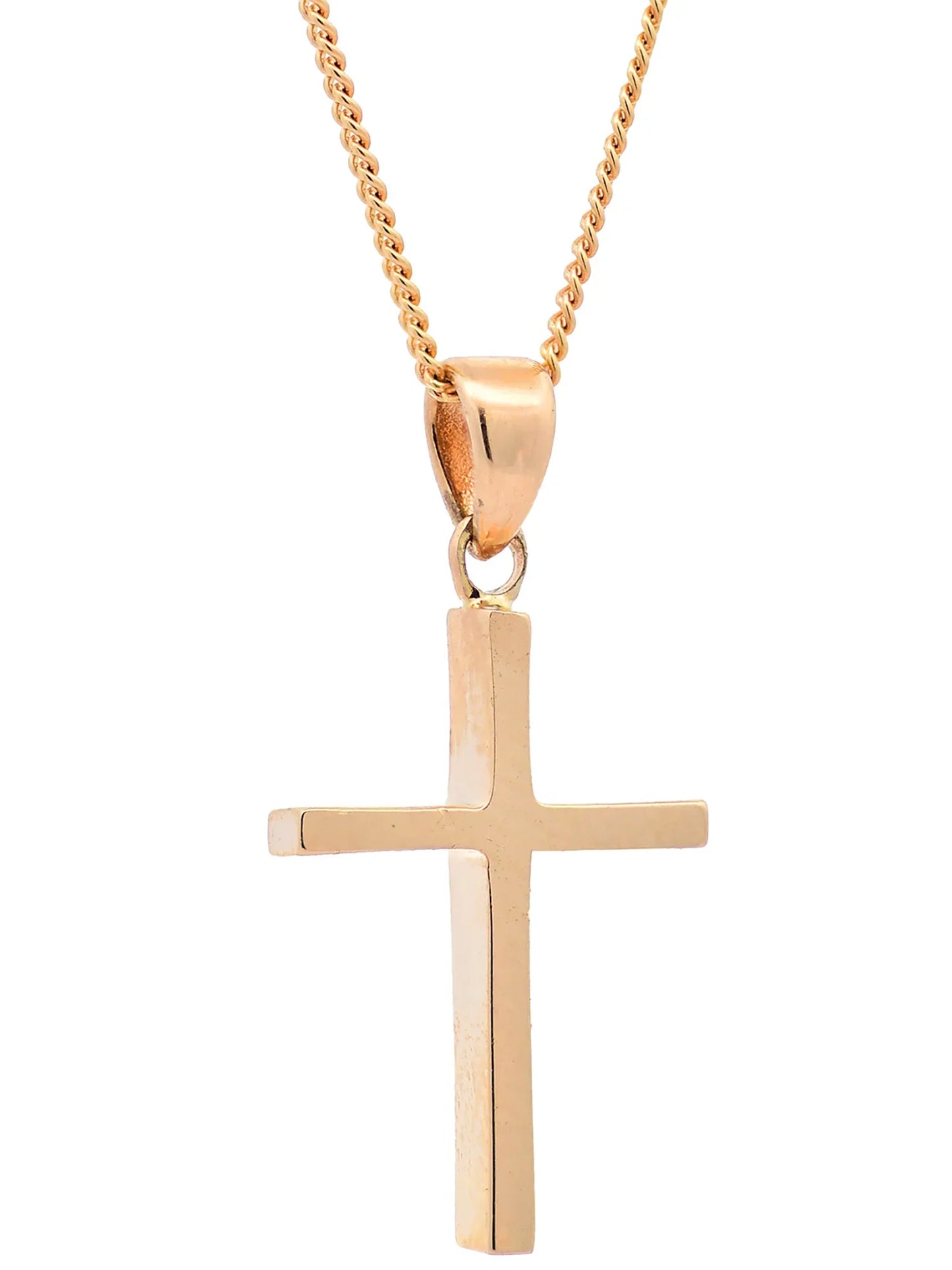 Halskette Anhänger Kreuz mit 1,1 mm Goldkette 585-14 Karat Gold