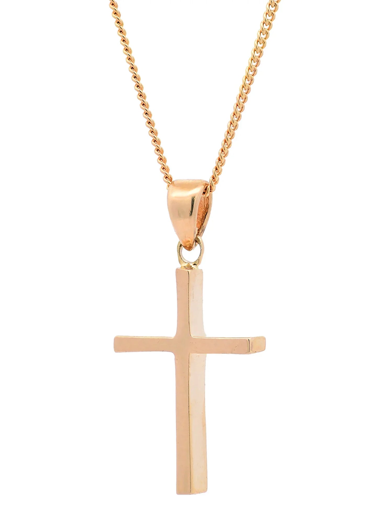 Halskette Anhänger Kreuz mit 1,1 mm Goldkette 585-14 Karat Gold