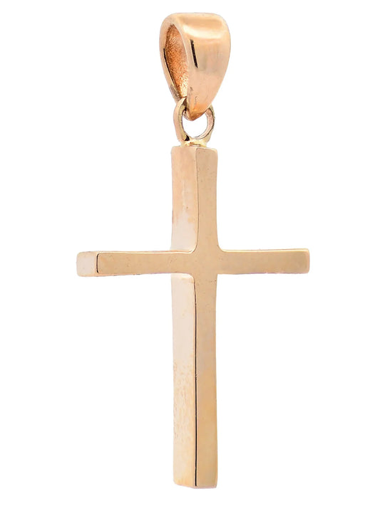 Anhänger für Halskette Kreuz echt massiv 585-14 Karat Gold