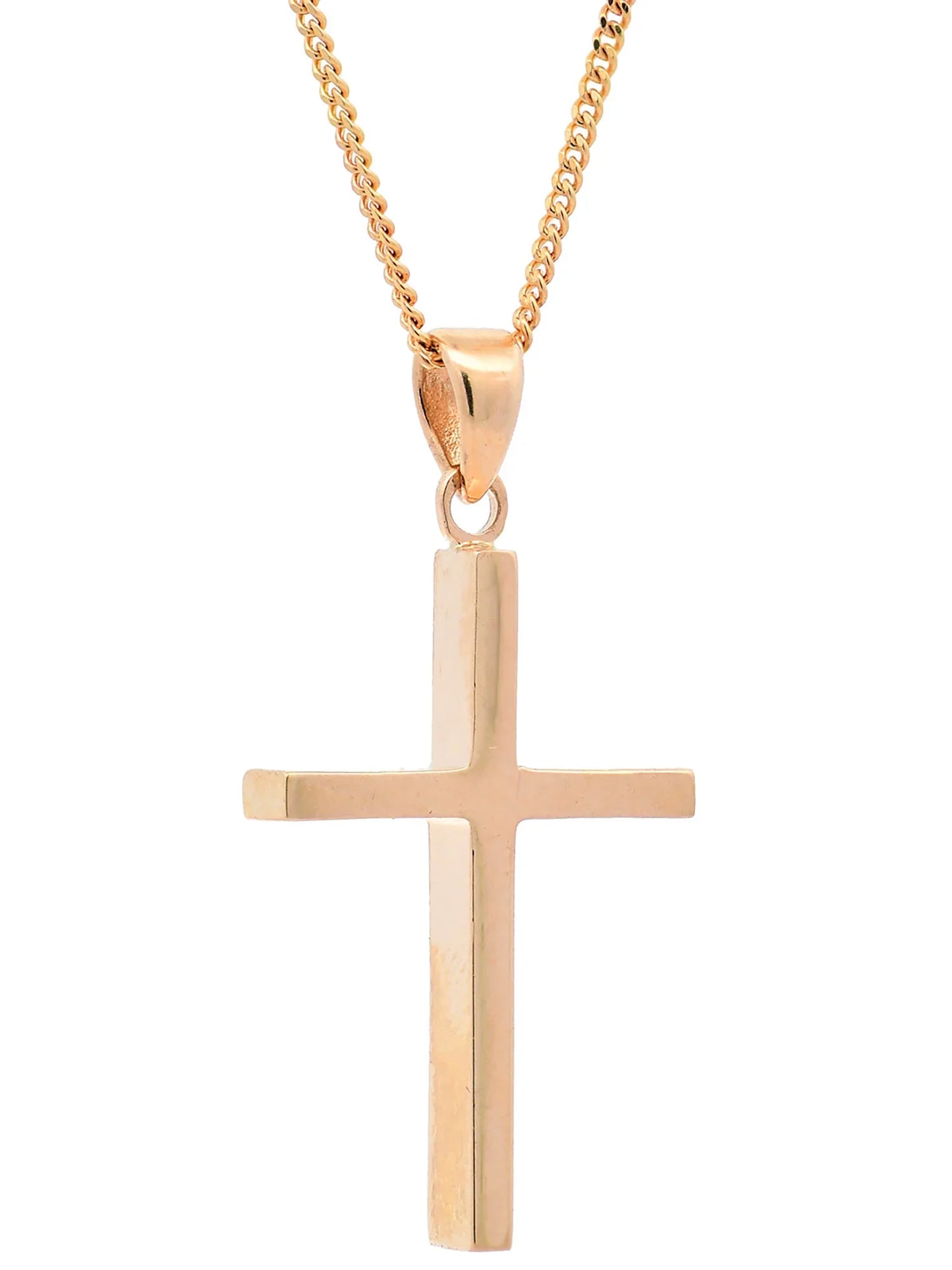 Halskette Anhänger Kreuz mit 1,1 mm Goldkette 585-14 Karat Gold