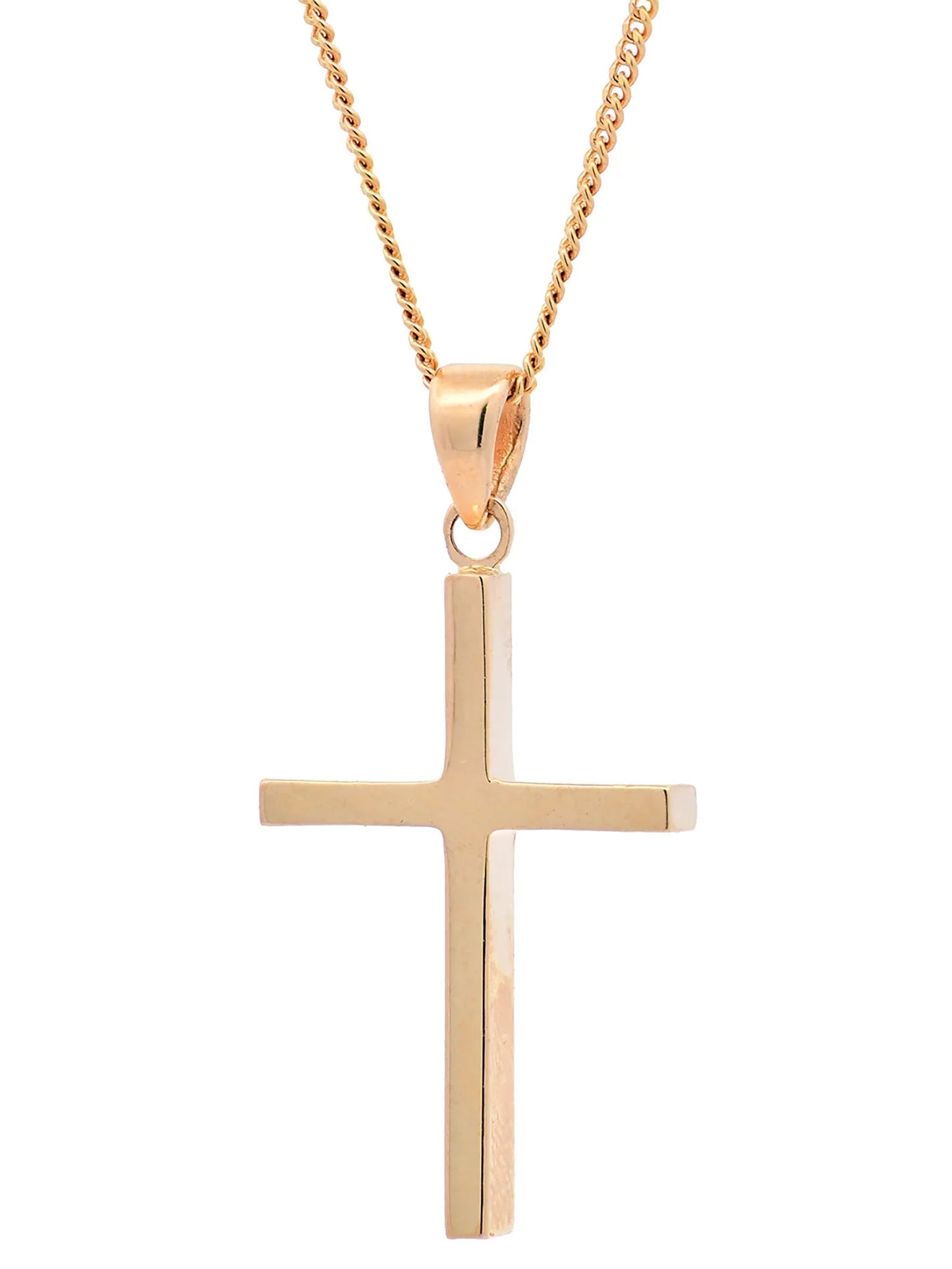 Halskette Anhänger Kreuz mit 1,1 mm Goldkette 585-14 Karat Gold