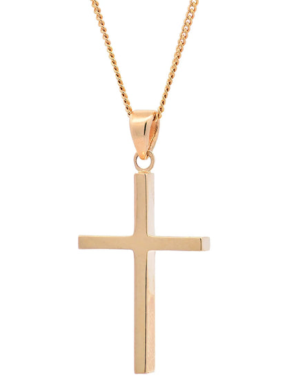 Halskette Anhänger Kreuz mit 1,1 mm Goldkette 585-14 Karat Gold