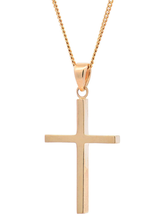 Halskette Anhänger Kreuz mit 1,1 mm Goldkette 585-14 Karat Gold