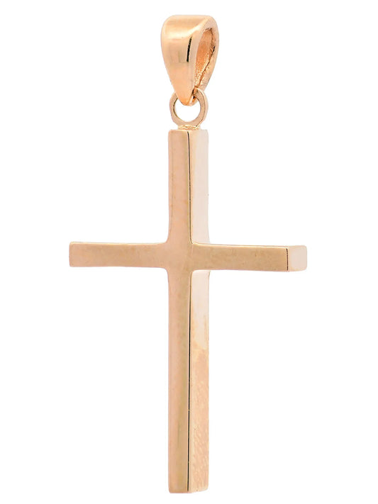 Anhänger für Halskette Kreuz echt massiv 585-14 Karat Gold