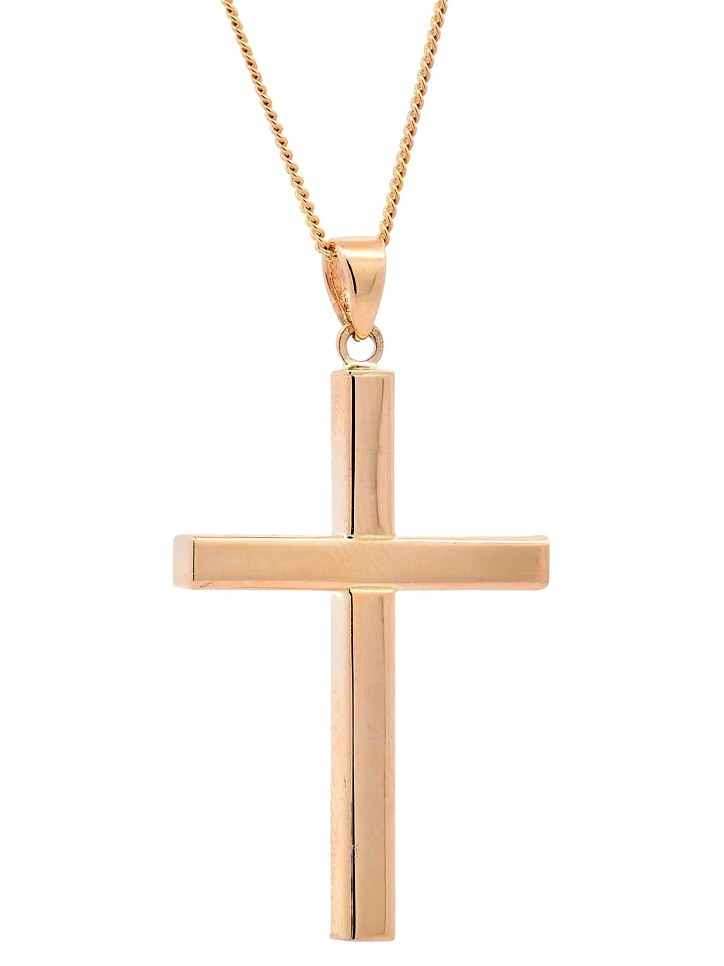 Halskette Anhänger Kreuz mit 1,1 mm Goldkette 585-14 Karat Gold