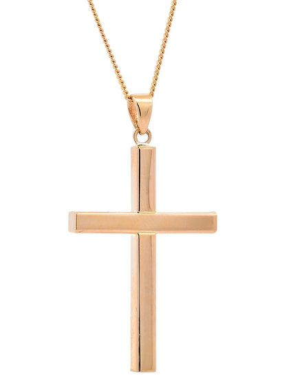 Halskette Anhänger Kreuz mit 1,1 mm Goldkette 585-14 Karat Gold