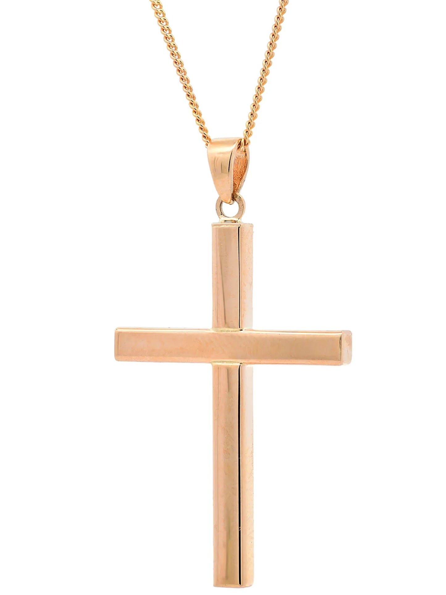 Halskette Anhänger Kreuz mit 1,1 mm Goldkette 585-14 Karat Gold