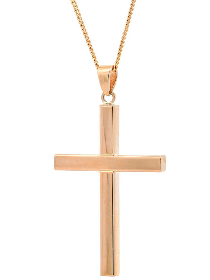 Halskette Anhänger Kreuz mit 1,1 mm Goldkette 585-14 Karat Gold