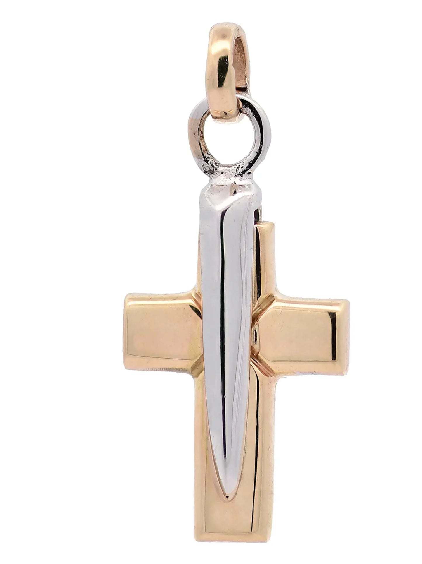 Halskette Anhänger Kreuz mit 1,1 mm Goldkette 585-14 Karat Gold