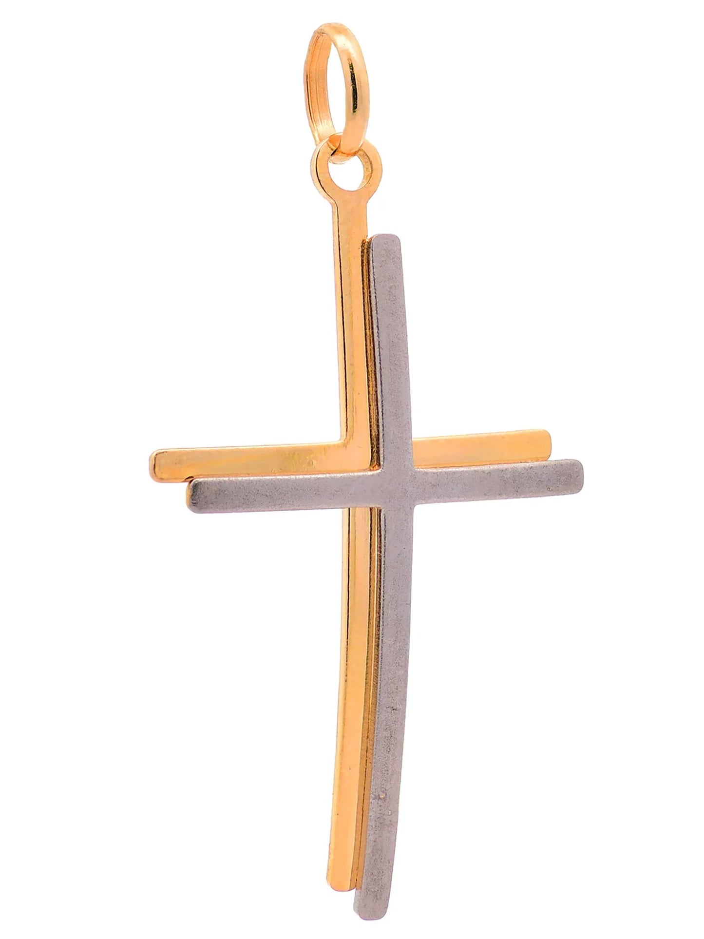 Halskette Anhänger Kreuz mit 1,1 mm Goldkette 585-14 Karat Gold