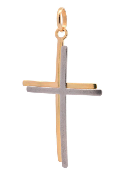 Halskette Anhänger Kreuz mit 1,1 mm Goldkette 585-14 Karat Gold