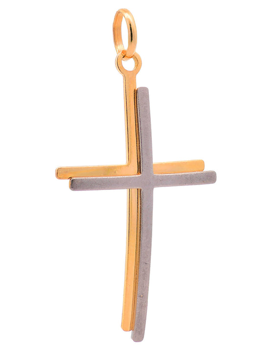 Anhänger für Halskette Kreuz echt massiv 585-14 Karat Gold