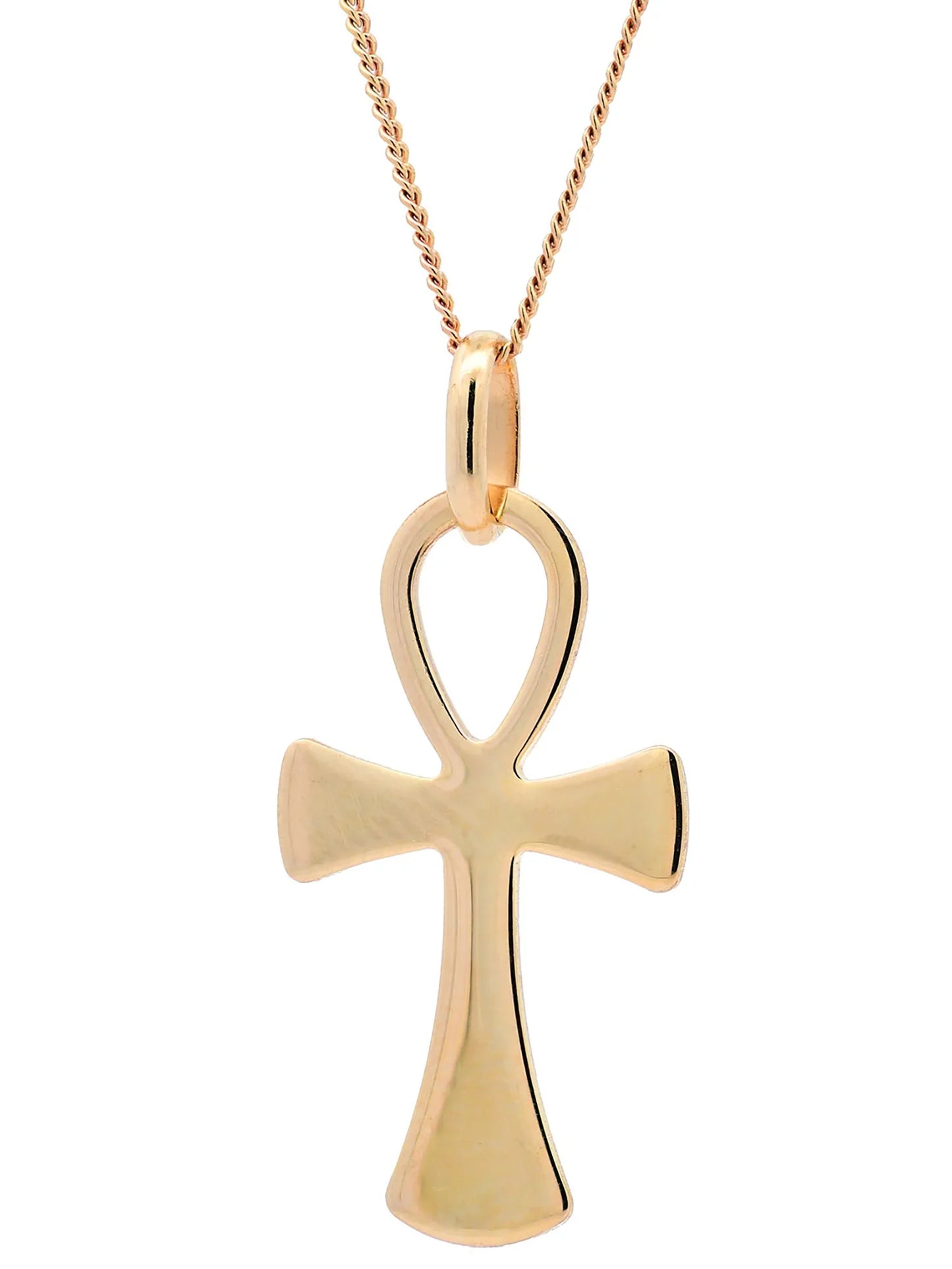 Halskette Anhänger Kreuz mit 1,1 mm Goldkette 585-14 Karat Gold