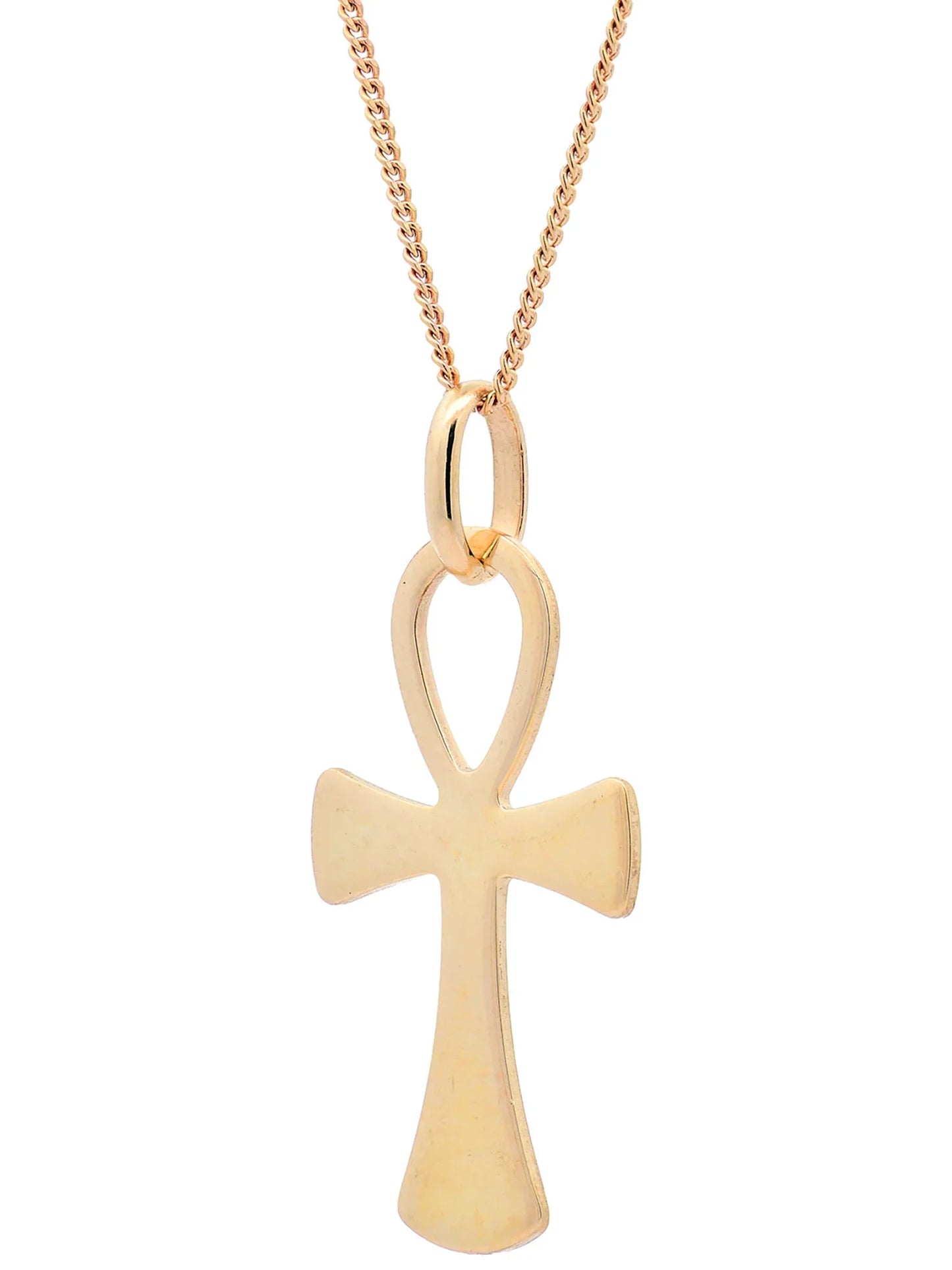 Halskette Anhänger Kreuz mit 1,1 mm Goldkette 585-14 Karat Gold
