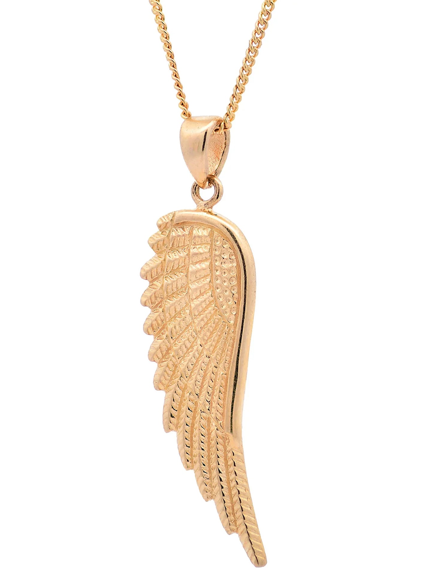 Anhänger Flügel 585 Gold mit massiver Goldkette 1,1 mm