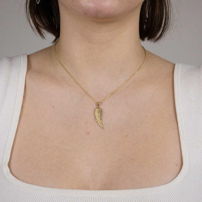 Anhänger Flügel 585 Gold mit massiver Goldkette 1,1 mm