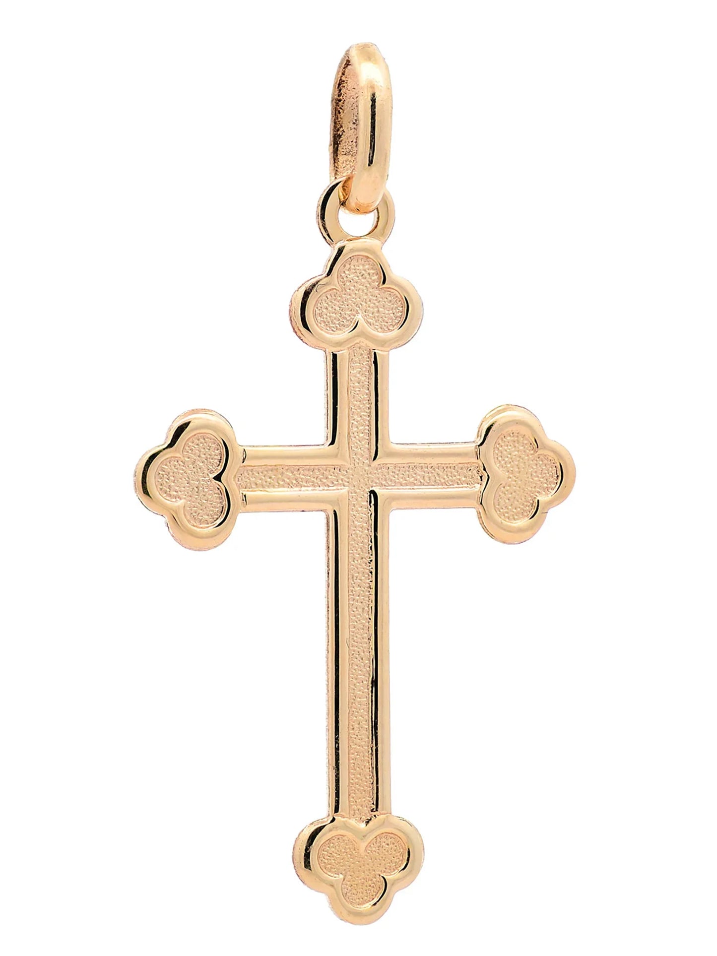 Halskette Anhänger Kreuz mit 1,1 mm Goldkette 585-14 Karat Gold